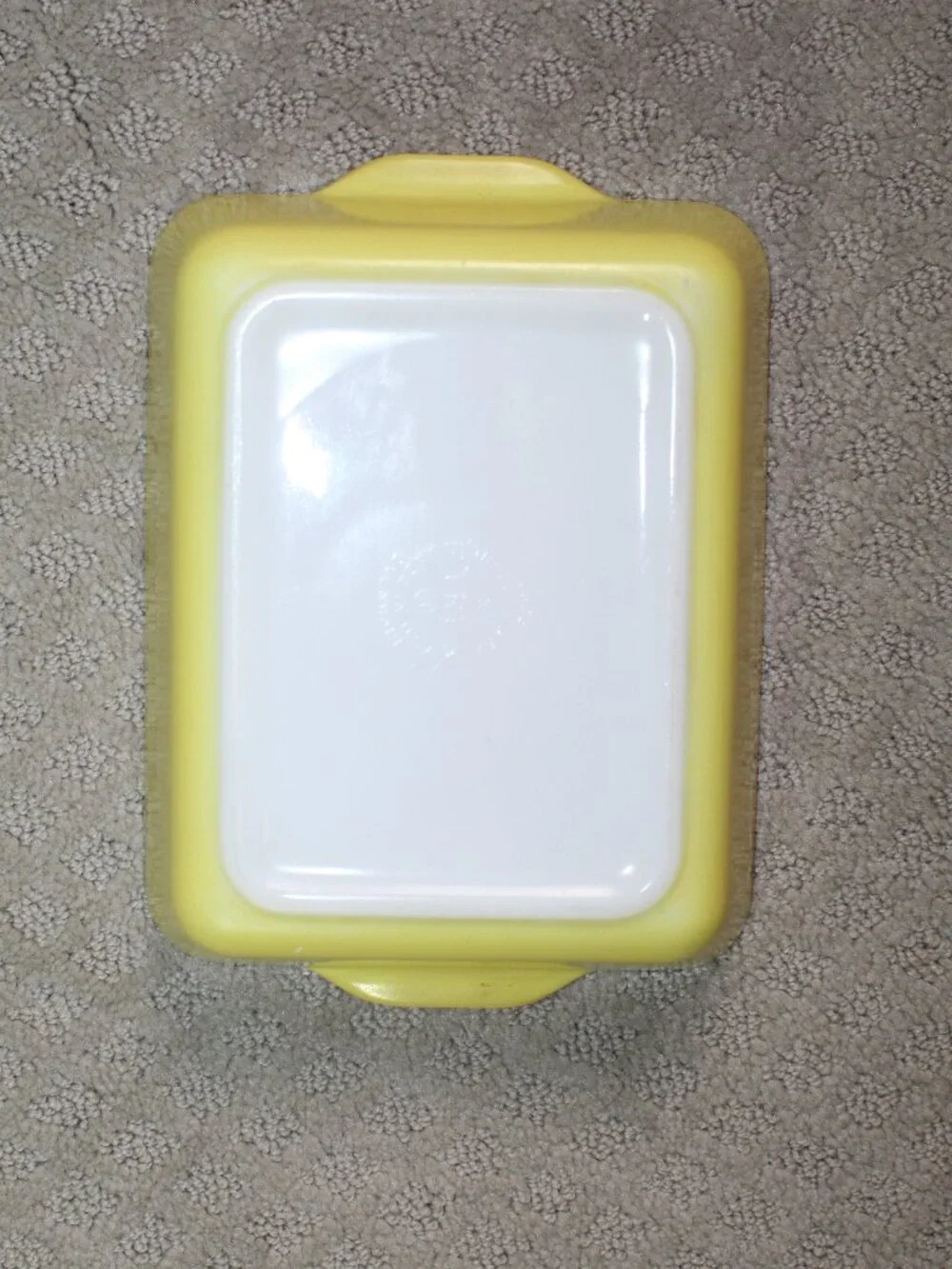 Vintage Pyrex 503 Yellow Refrigerator Dish w/ Original Ribbed Glass Lid 1.5 Qt
